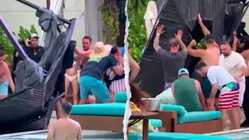 Terrifying scene unfolds as metal cabana frame crashes into packed casino pool area Education WA